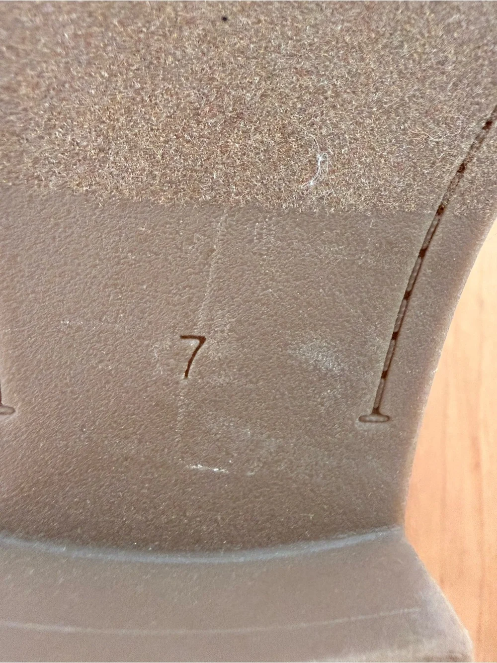 Old Navy Women's Taupe Suede-like Low-heel Ankle Boot with Buckle Detail, size 7